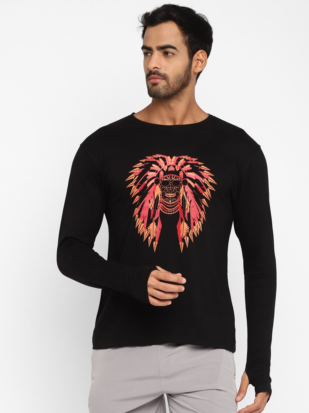 

appulse Men Black Typography Printed T-shirt