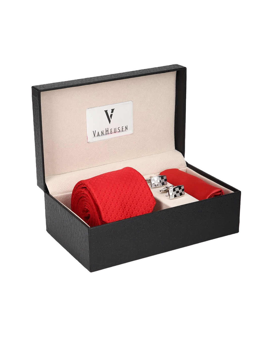 

Van Heusen Men Red & Silver Printed Accessory Gift Set