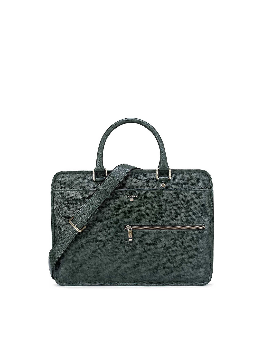 

Da Milano Men Green Leather Laptop Sleeve