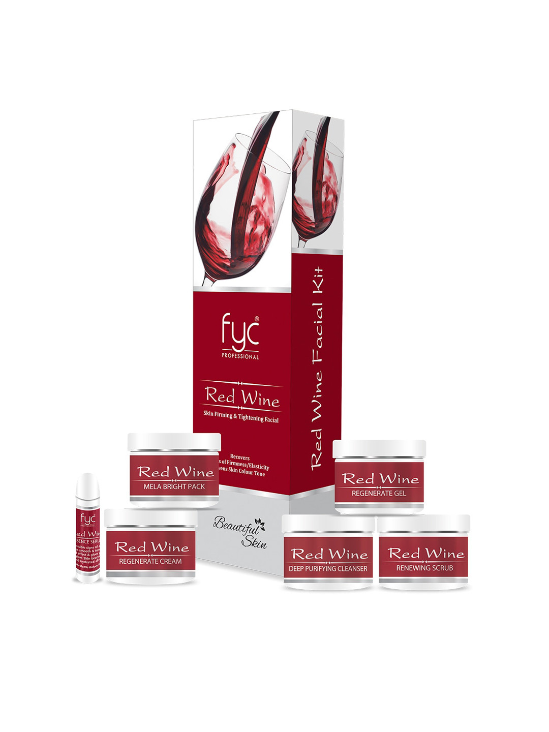 

FYC Professional Red Wine Skin Firming Facial Kit 260gm, Na