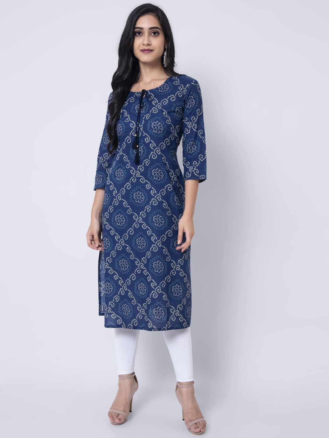 

KIMAYRA Women Blue Ethnic Motifs Printed Kurta