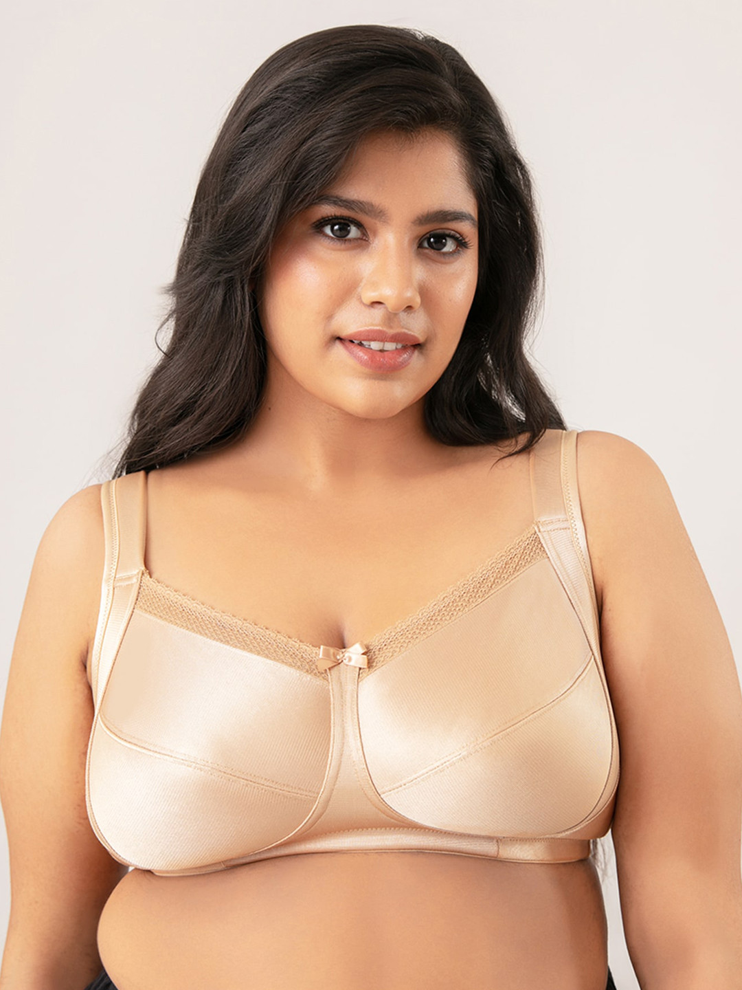 

Nykd Solid Cotton Non-Padded Wireless Super Support Full Coverage Lift Me Up Bra (NYB042), Nude