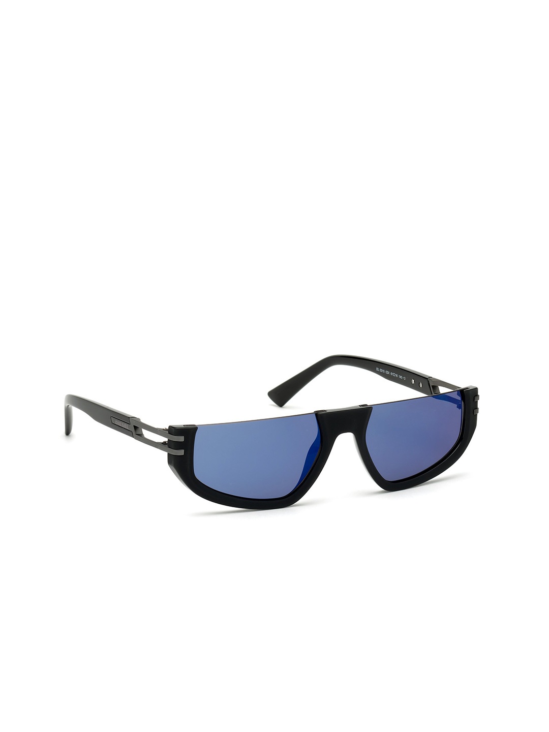 

DIESEL Unisex Blue Lens & Black Oval Sunglasses with UV Protected Lens