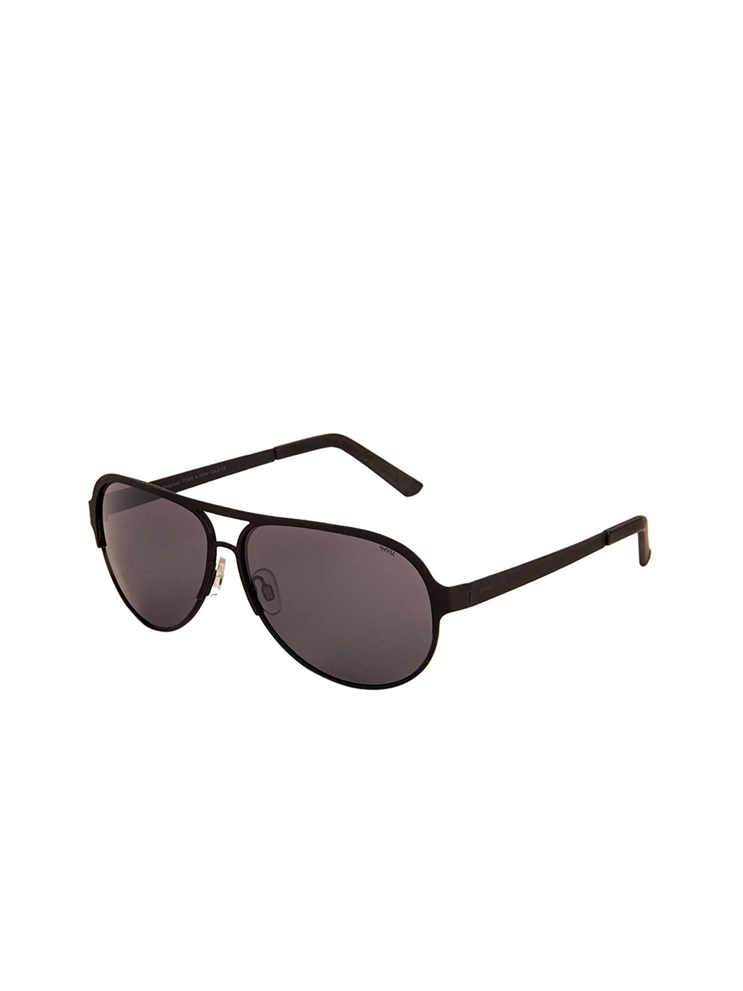 

INVU Unisex Brown Lens & Black Oval Sunglasses with UV Protected Lens