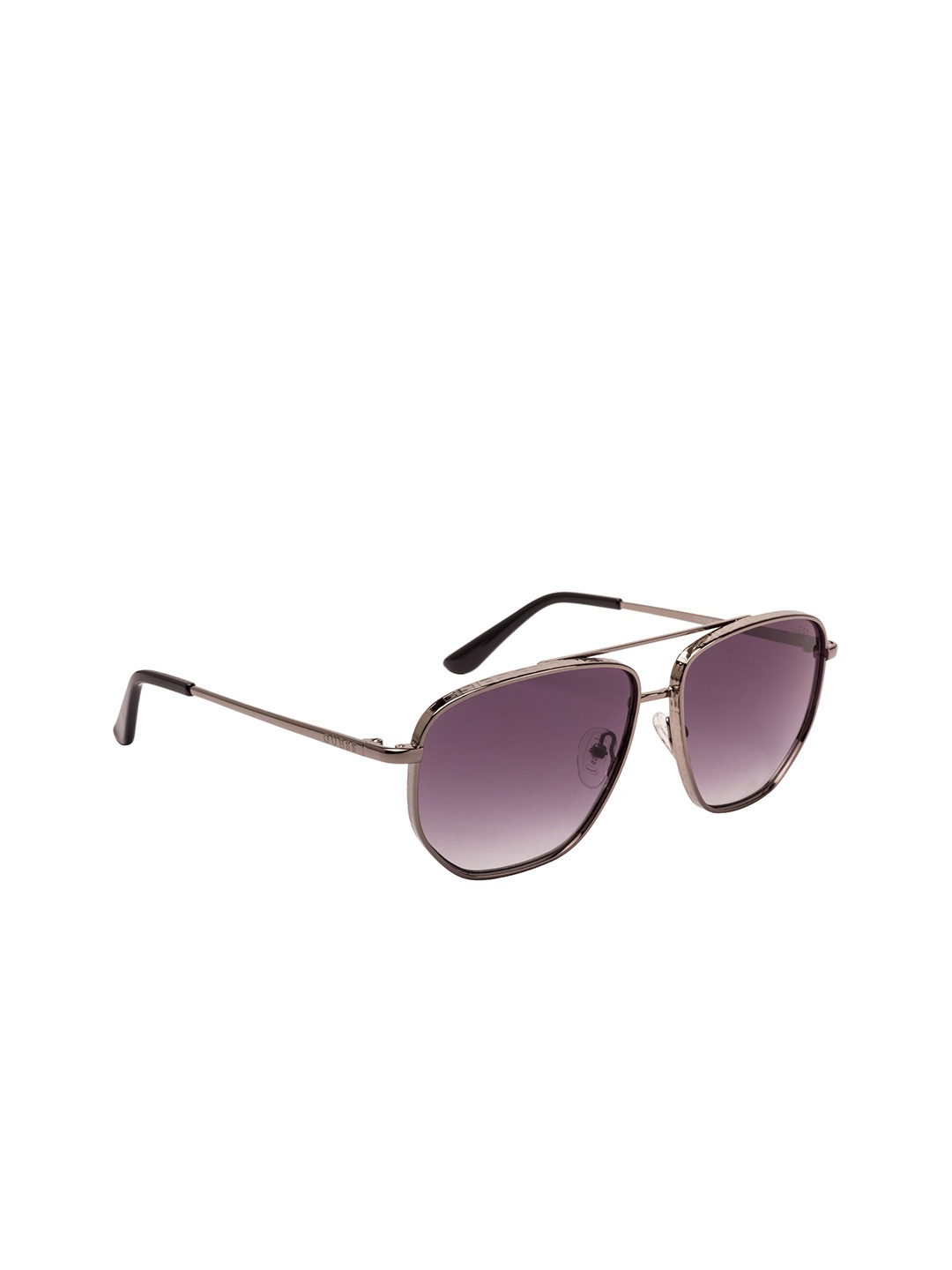 

GUESS Unisex Purple Lens & Gunmetal-Toned Aviator Sunglasses with UV Protected Lens