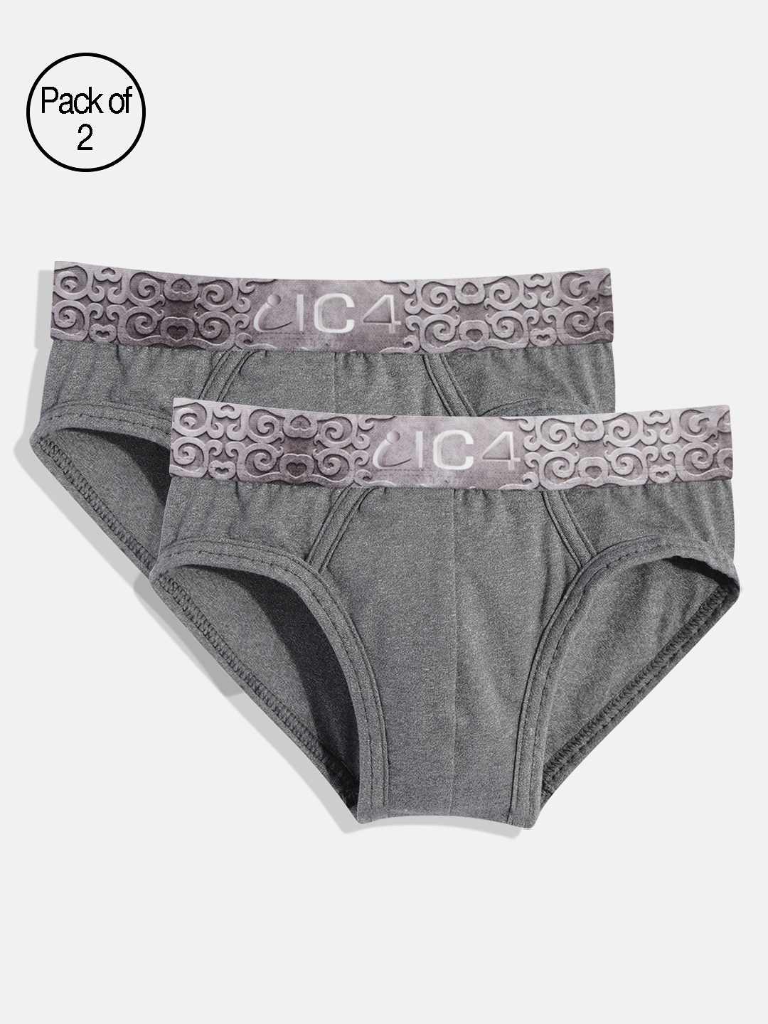 

IC4 IC4 Boys Pack of 2 Charcoal Grey Solid Briefs 0C2003P2