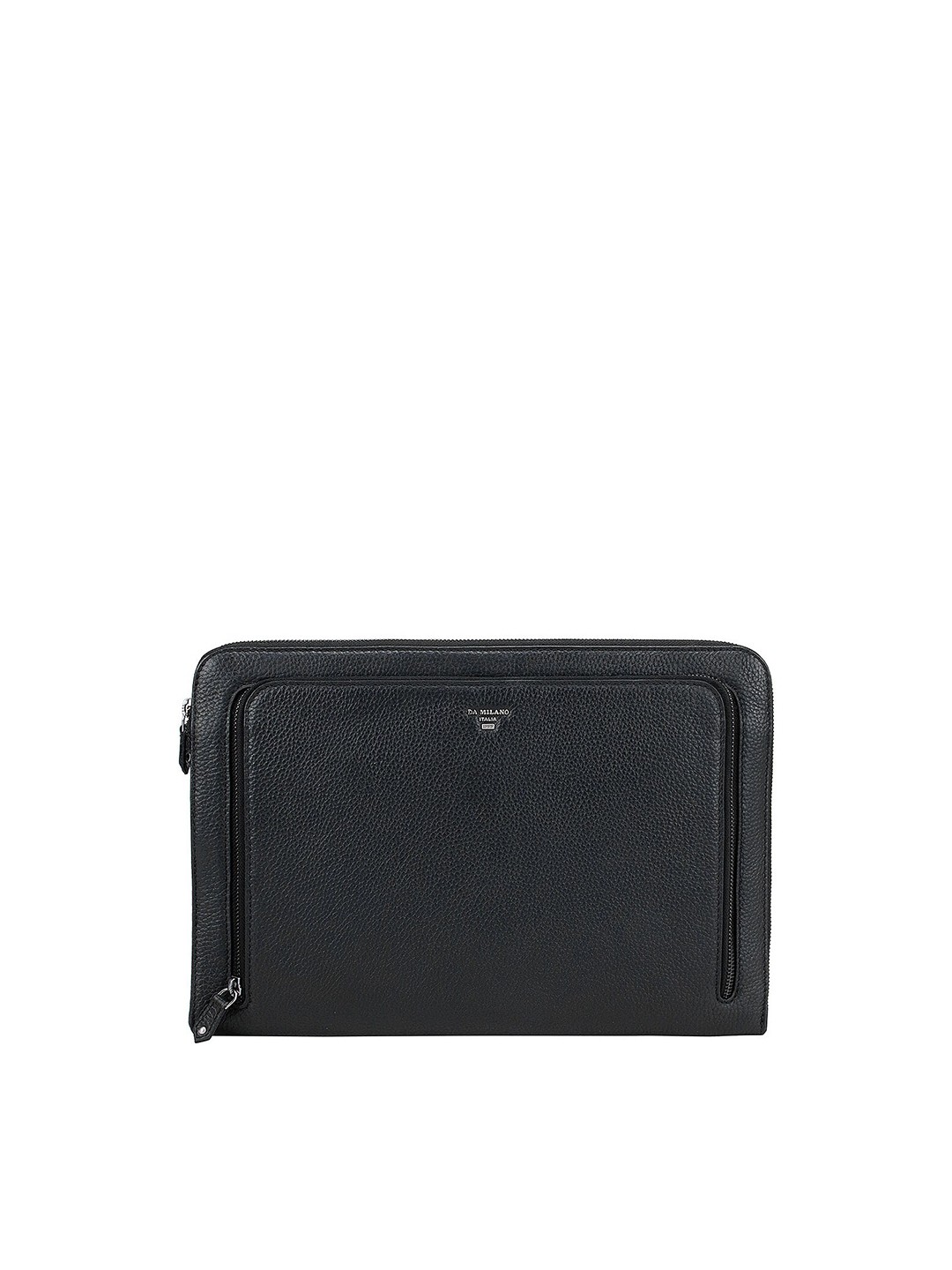 

Da Milano Unisex Black Leather Laptop Bag