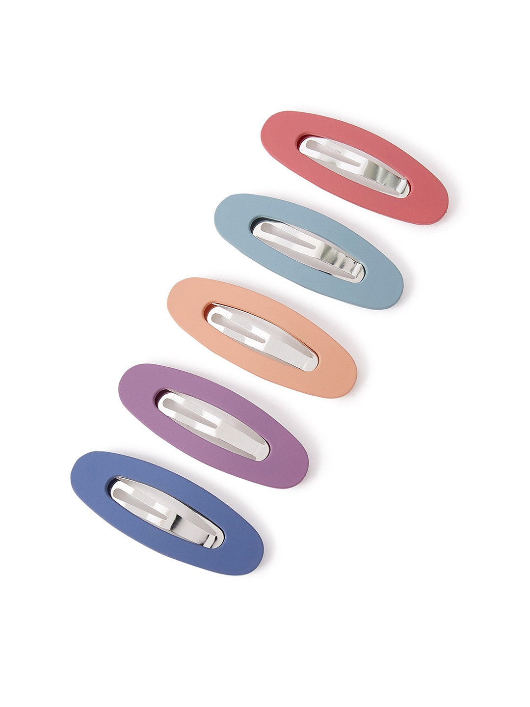 

Accessorize London Set of 5 Matte Snap Hair Clips, Red