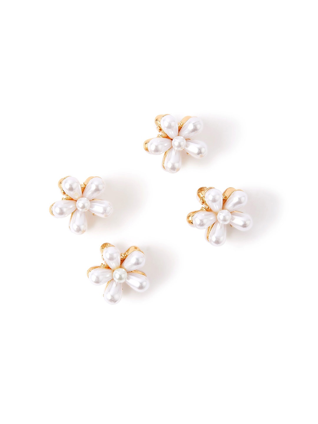 

Accessorize Women Set of 4 Pearl Embellished Claw Clip, Off white