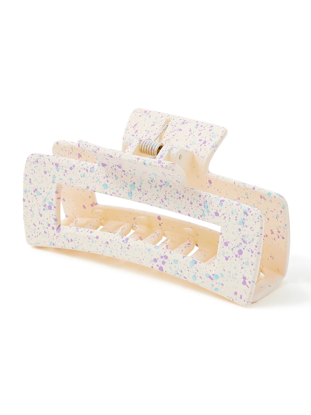 

Accessorize London Women White & Purple Marble Rectangle Hair Claw Clip
