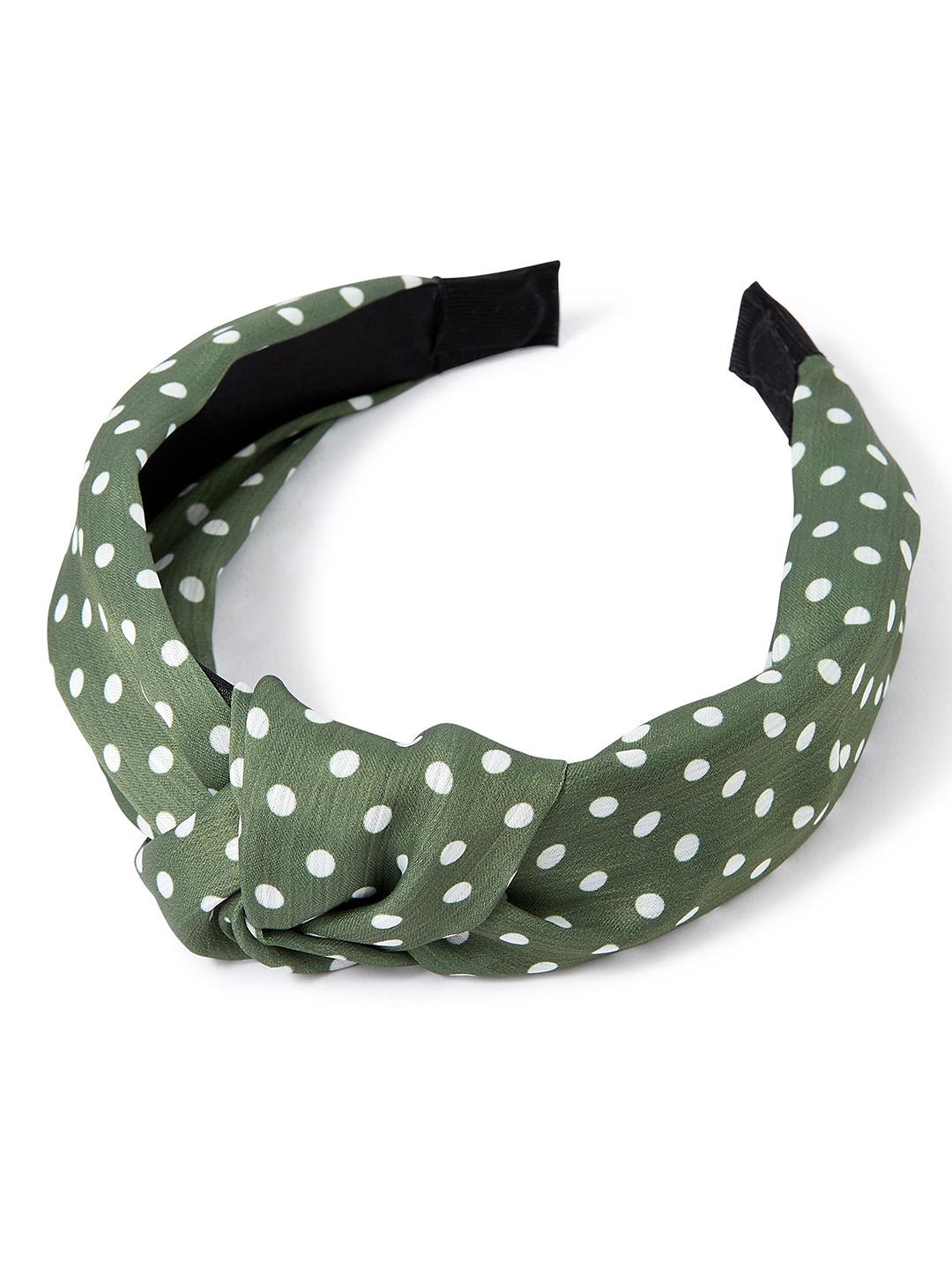 

Accessorize London Women Green & White Spot Knot Alice Hairband