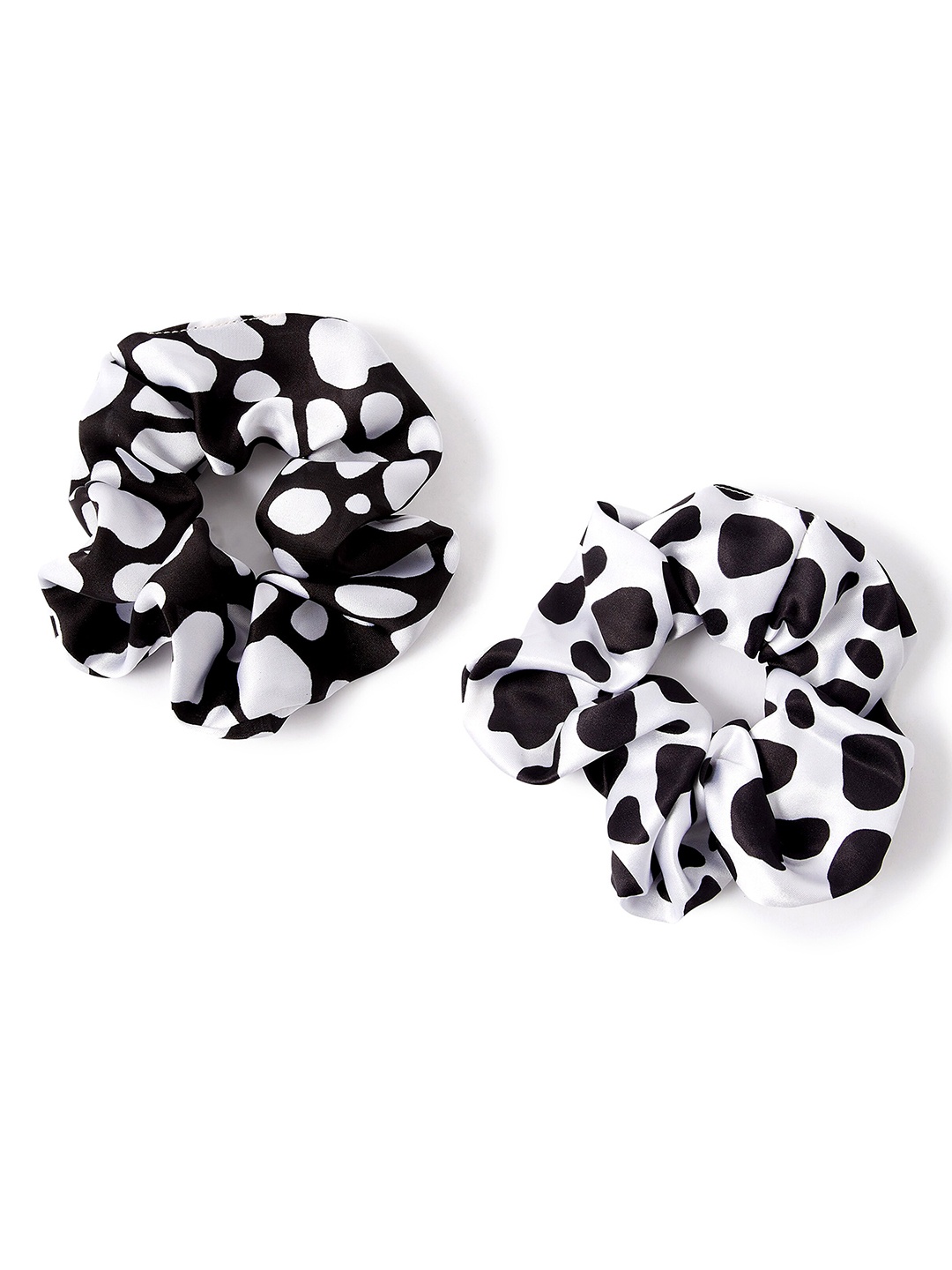 

Accessorize London Women Set of 2 White & Black Mono Print Scrunchies