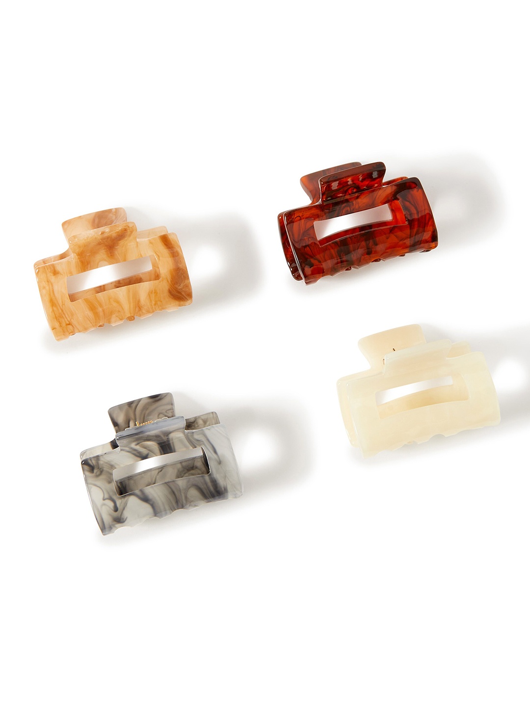 

Accessorize London Women Set of 4 Rectangular Hair Claw Clips, Blue