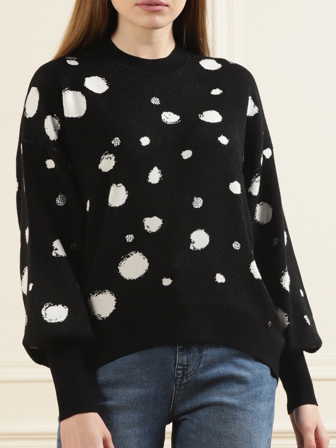 

Ted Baker Women Black & White Printed Pullover