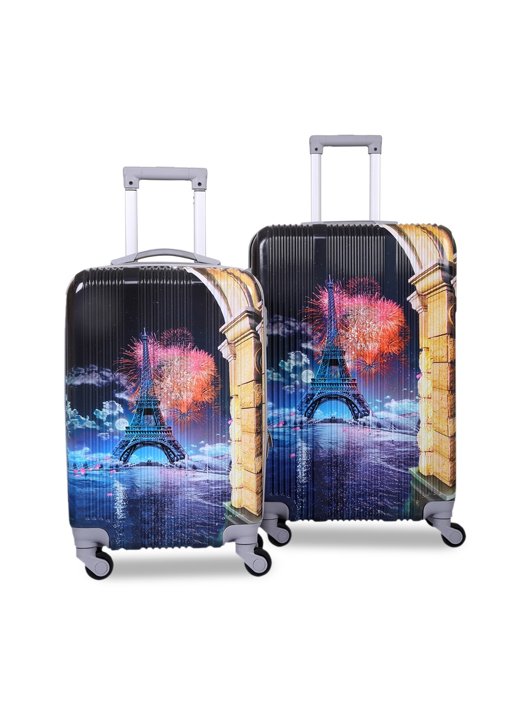 

Polo Class Set Of 2 Black Printed Hard Trolley Bags