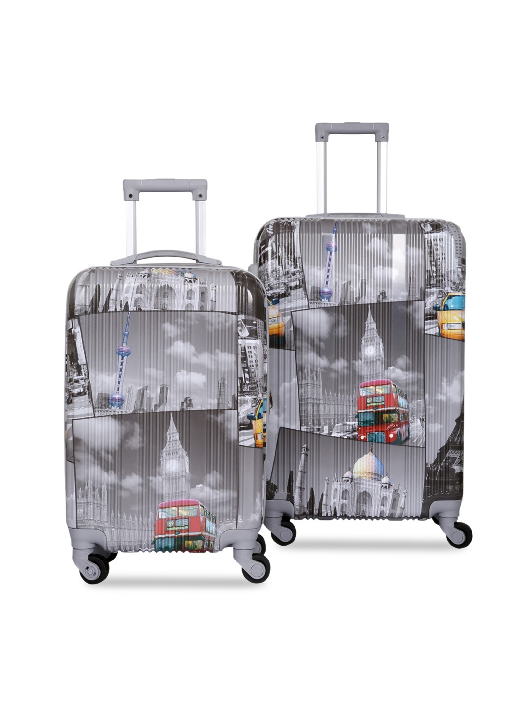 

Polo Class Set Of 2 Grey Printed Hard Trolley Bag