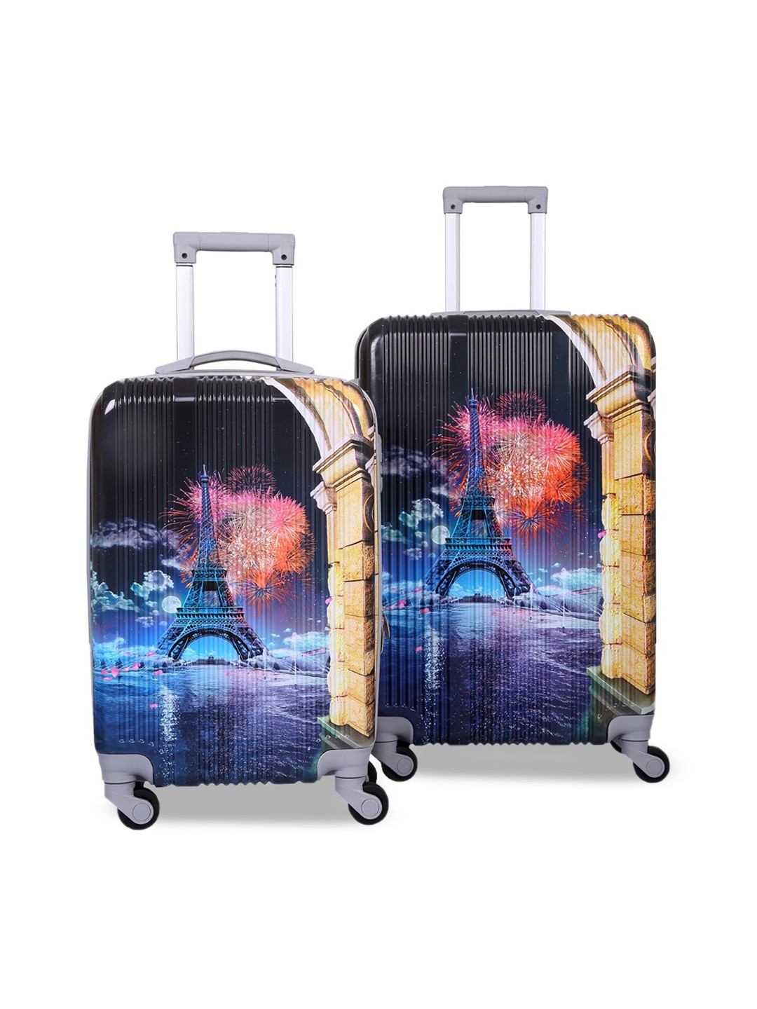 

Polo Class Set Of 2 Black Printed Trolley Bag