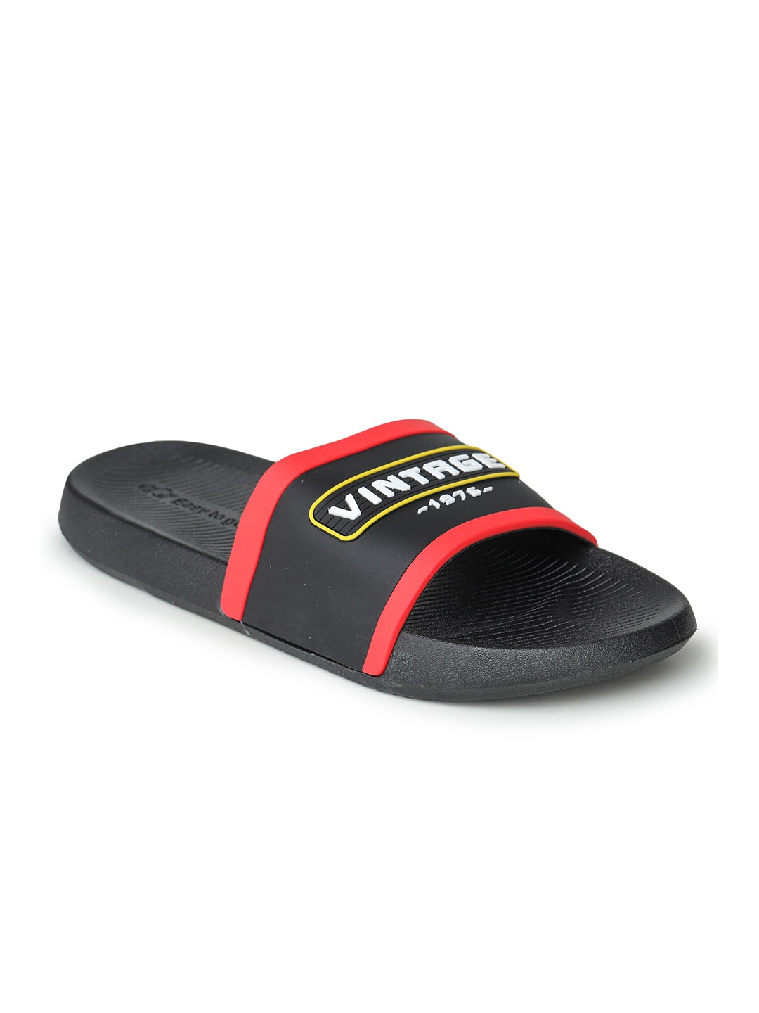 

Ego Women Black & Red Printed Rubber Sliders
