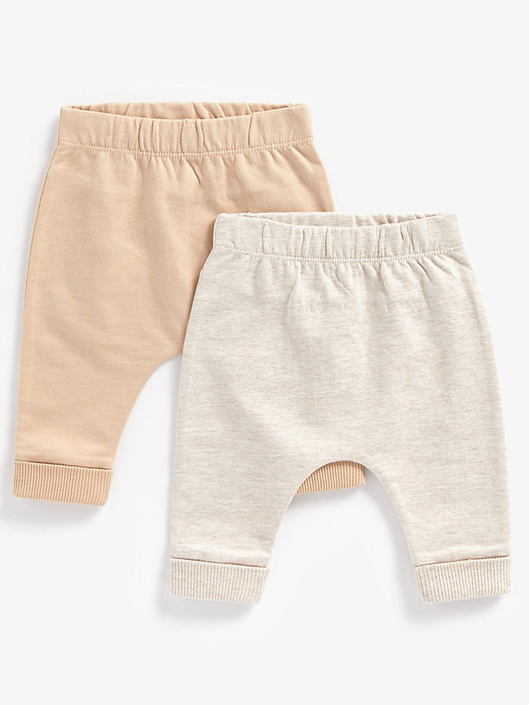 

mothercare Infant Beige Pack of 2 Printed Organic Cotton Joggers