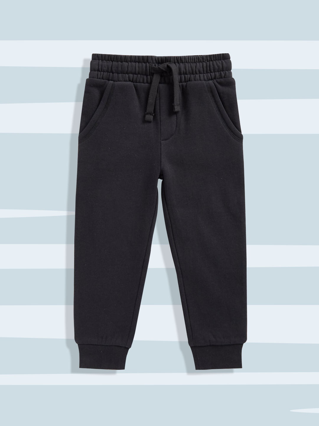 

mothercare Boys Black Solid Pure Cotton Joggers