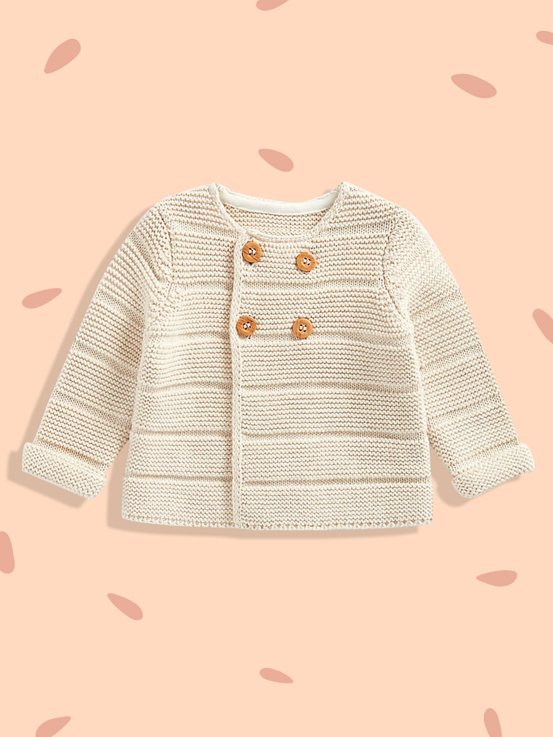 

mothercare Infant Cream-Coloured Organic Cotton Wrap Over Cardigan