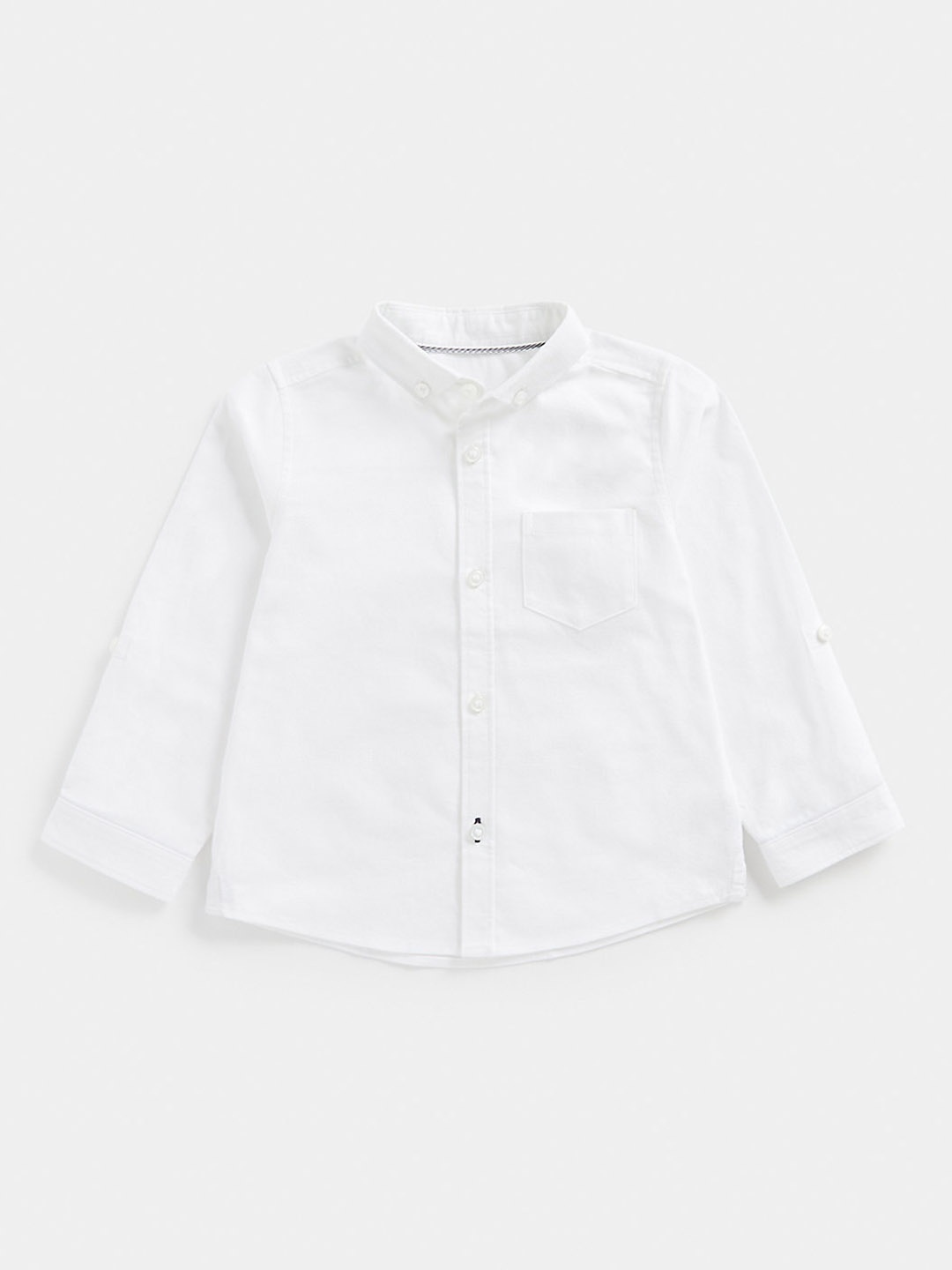 

mothercare Boys White Regular Fit Solid Opaque Pure Cotton Casual Shirt with Chest Pocket