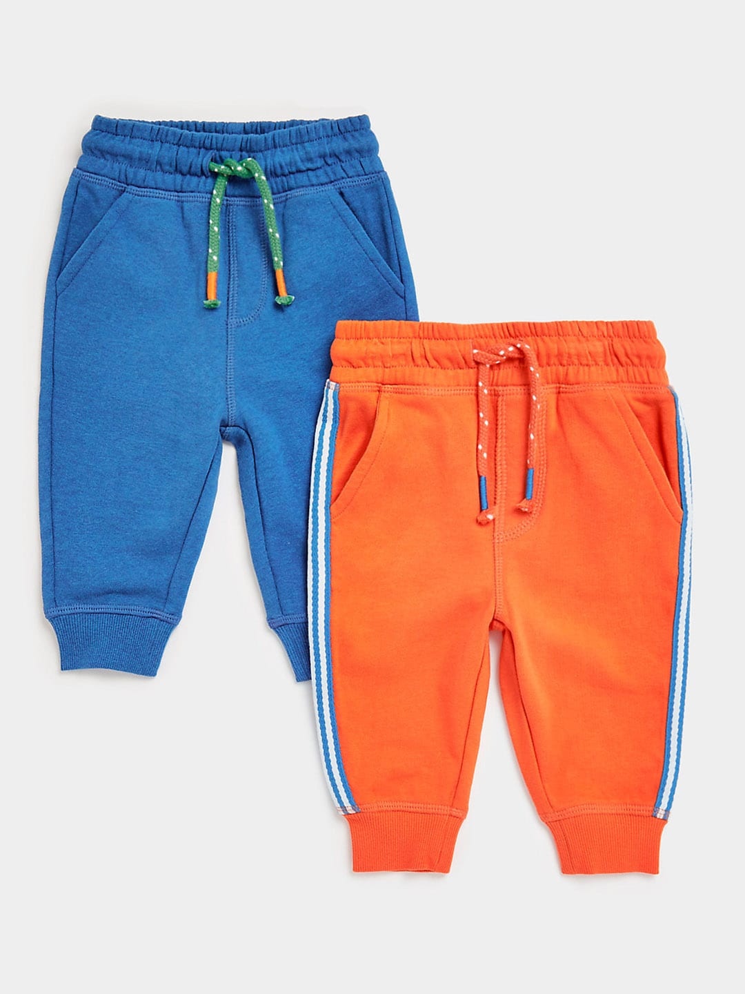 

mothercare Infant Boys Pack Of 2 Pure Cotton Joggers, Blue