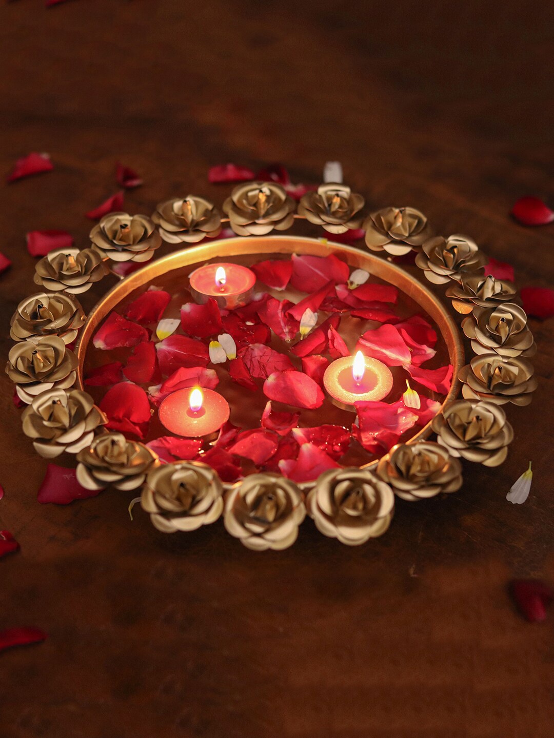 

StatueStudio Gold-Toned Urli Bowl Showpiece for Floating Flowers and Candles