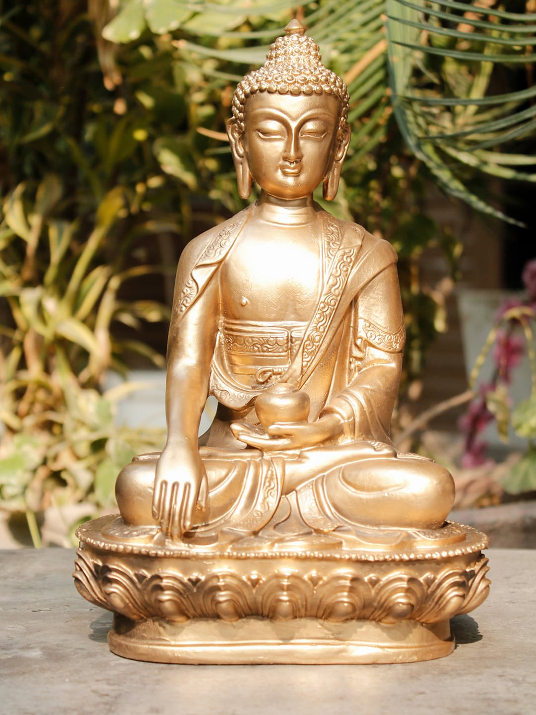 

StatueStudio Gold-Toned Antique Buddha Idol Showpiece
