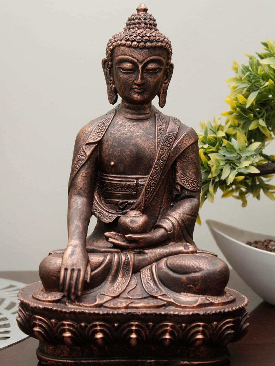 

StatueStudio Copper-Toned Antique Buddha Showpiece