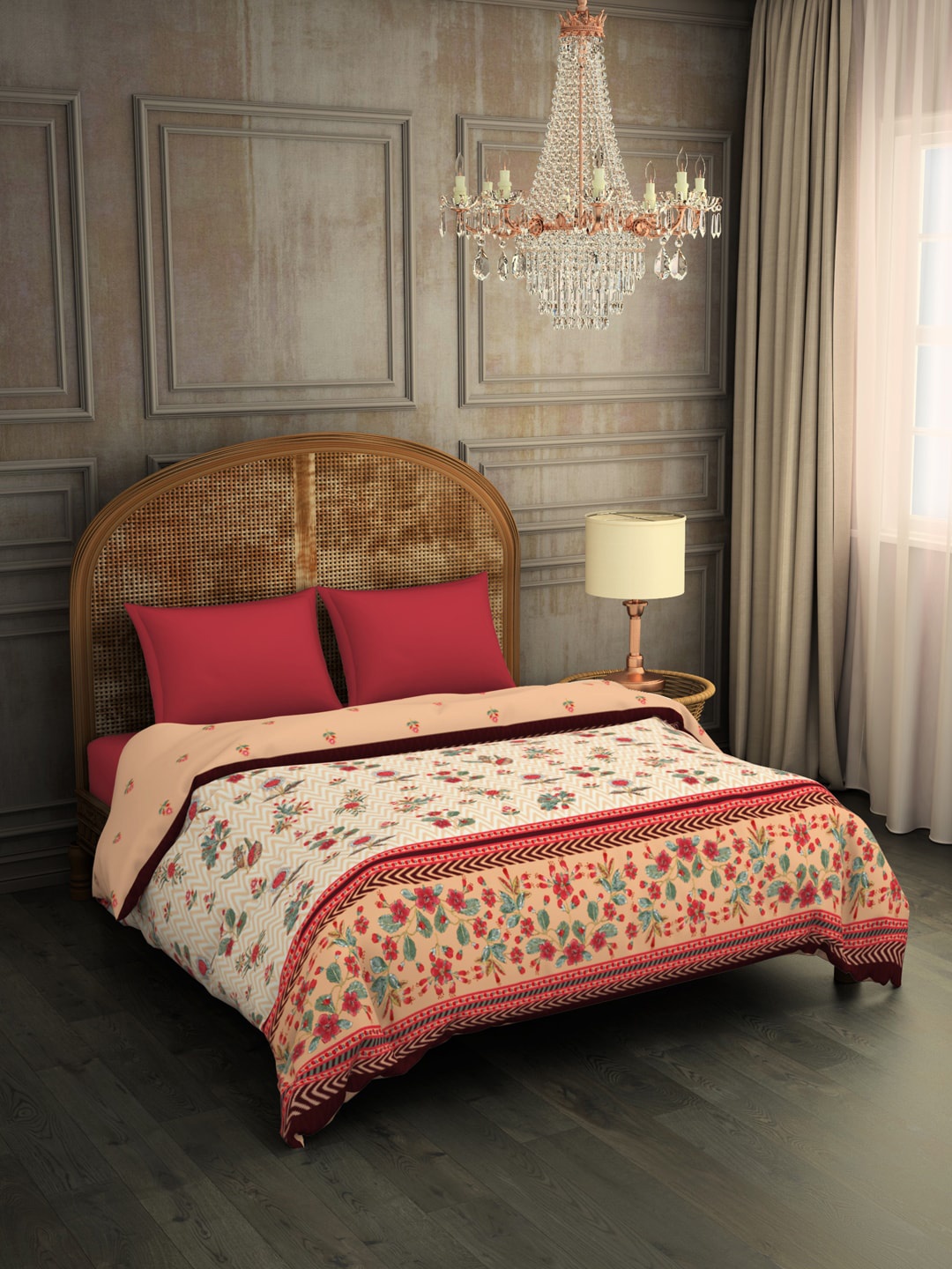 

SPACES Unisex Red Blankets Quilts and Dohars