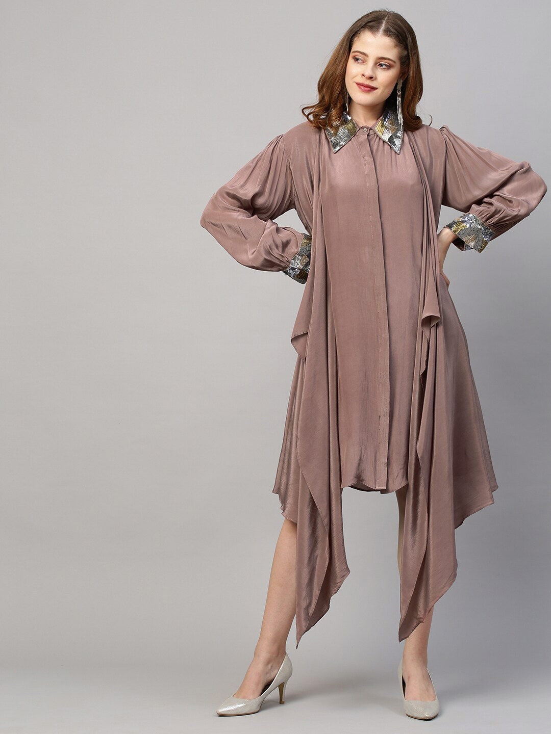 

Envy Me by FASHOR Brown Crepe A-Line Dress