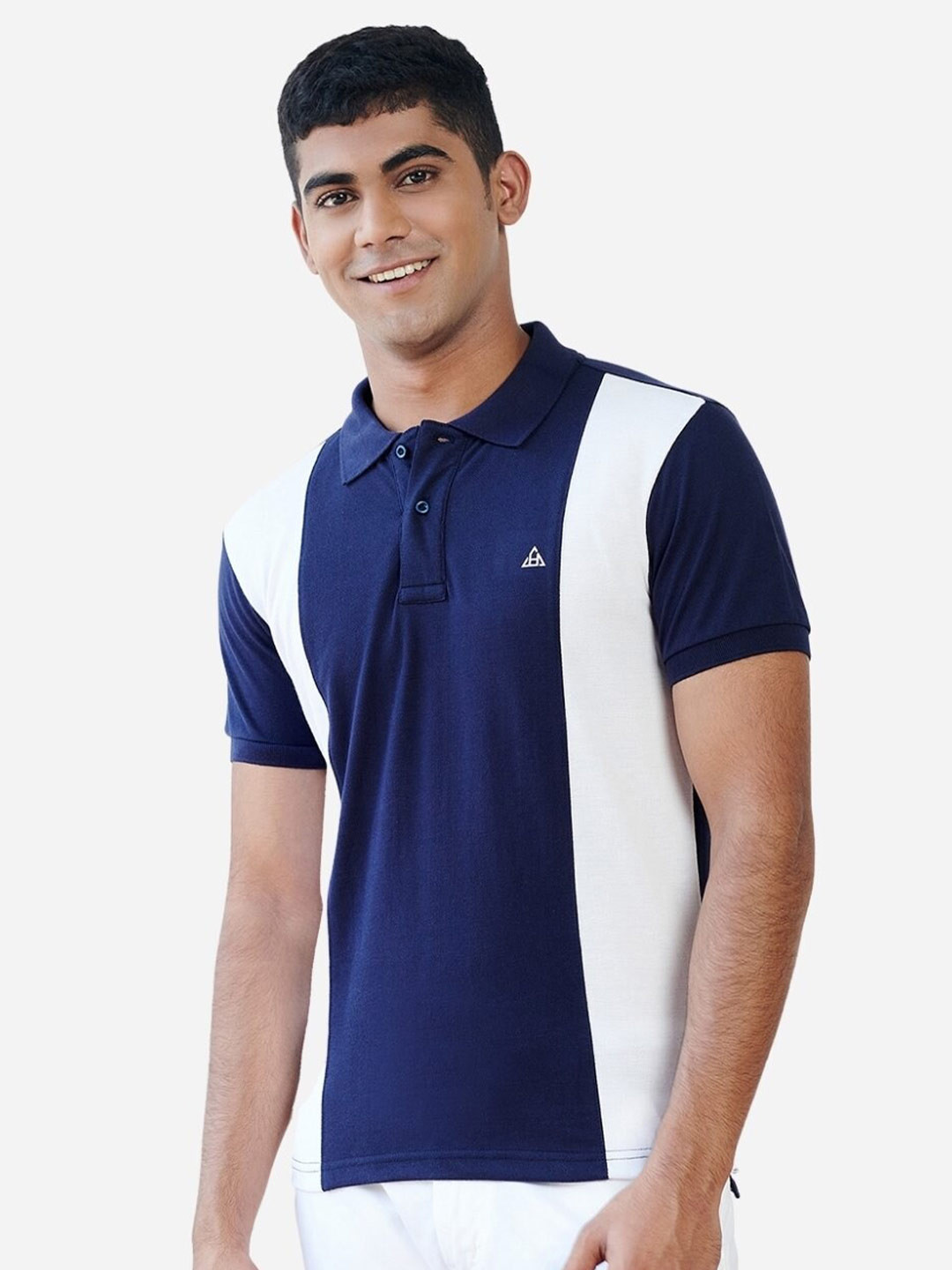 

HillTop Polos Men Navy Blue Polo Collar Slim Fit T-shirt