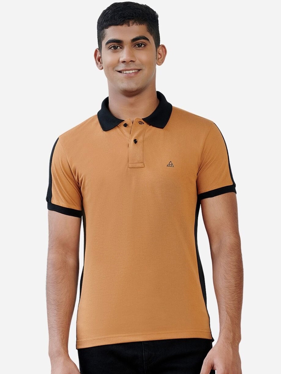 

HillTop Polos Men Copper-Toned Polo Collar Slim Fit T-shirt