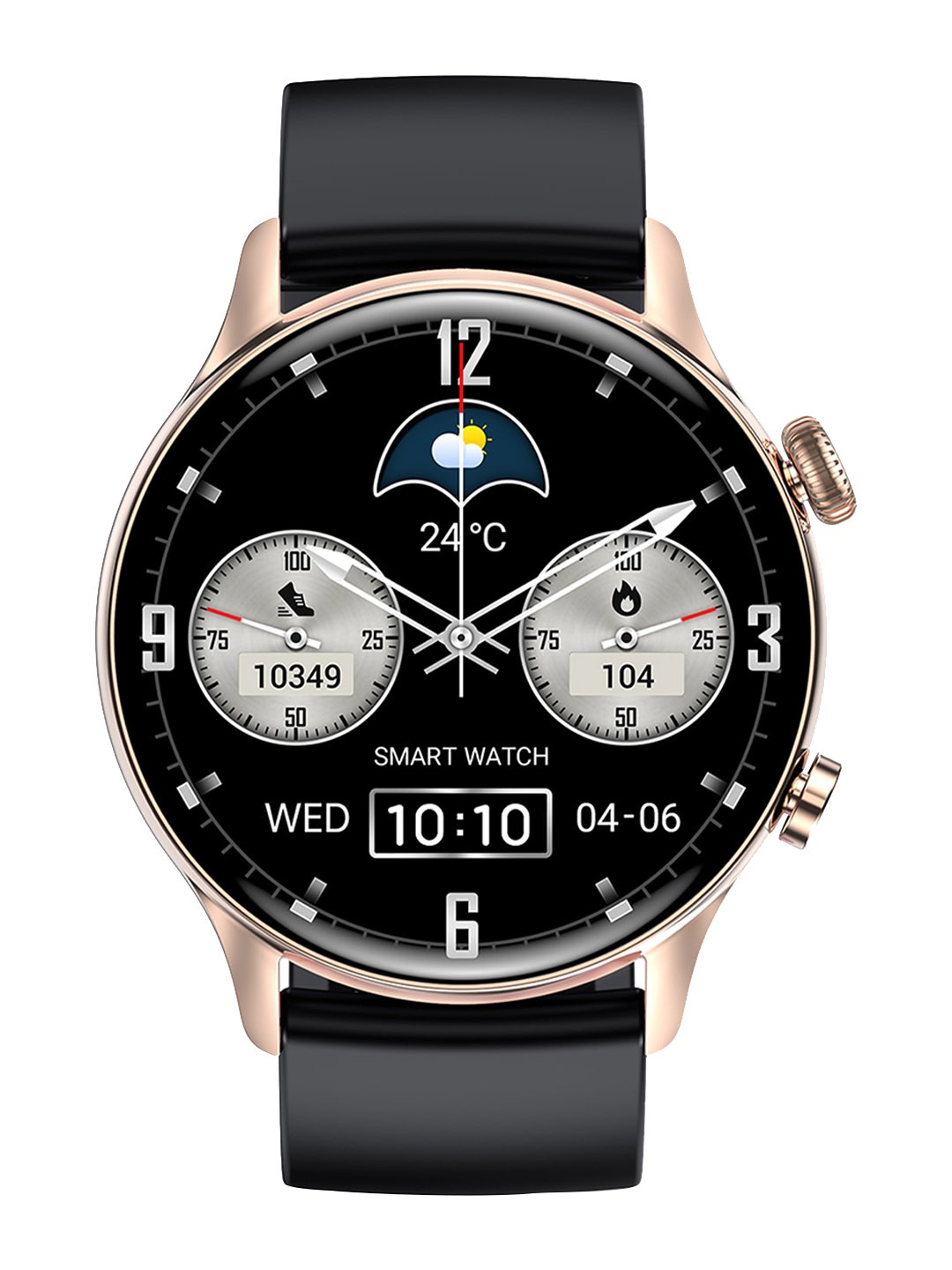 

pebble Spectra 1.36 Inch AMOLED Always-on Display Bluetooth Call Smartwatch Midnight Gold