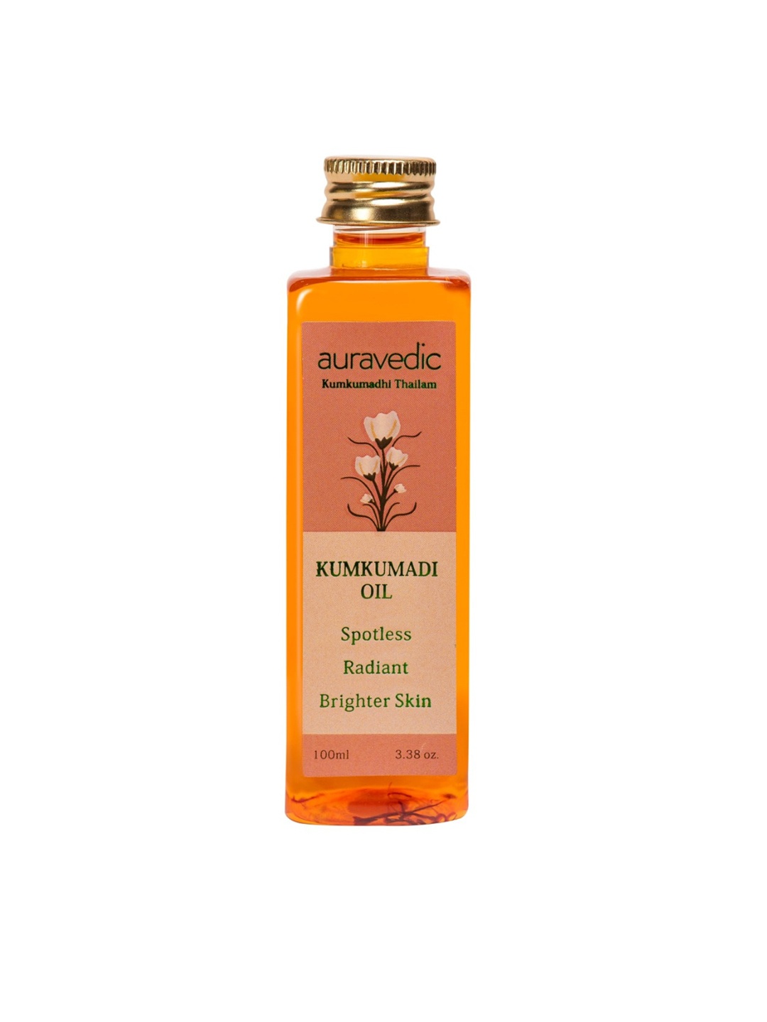 

Auravedic Kumkumadi Oil for Spotless Radiant & Brighter Skin - 100 ml, Orange