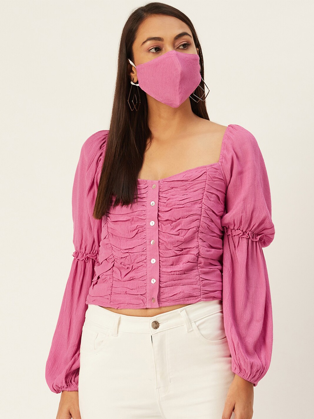 

DressBerry Women Pink Crop Top