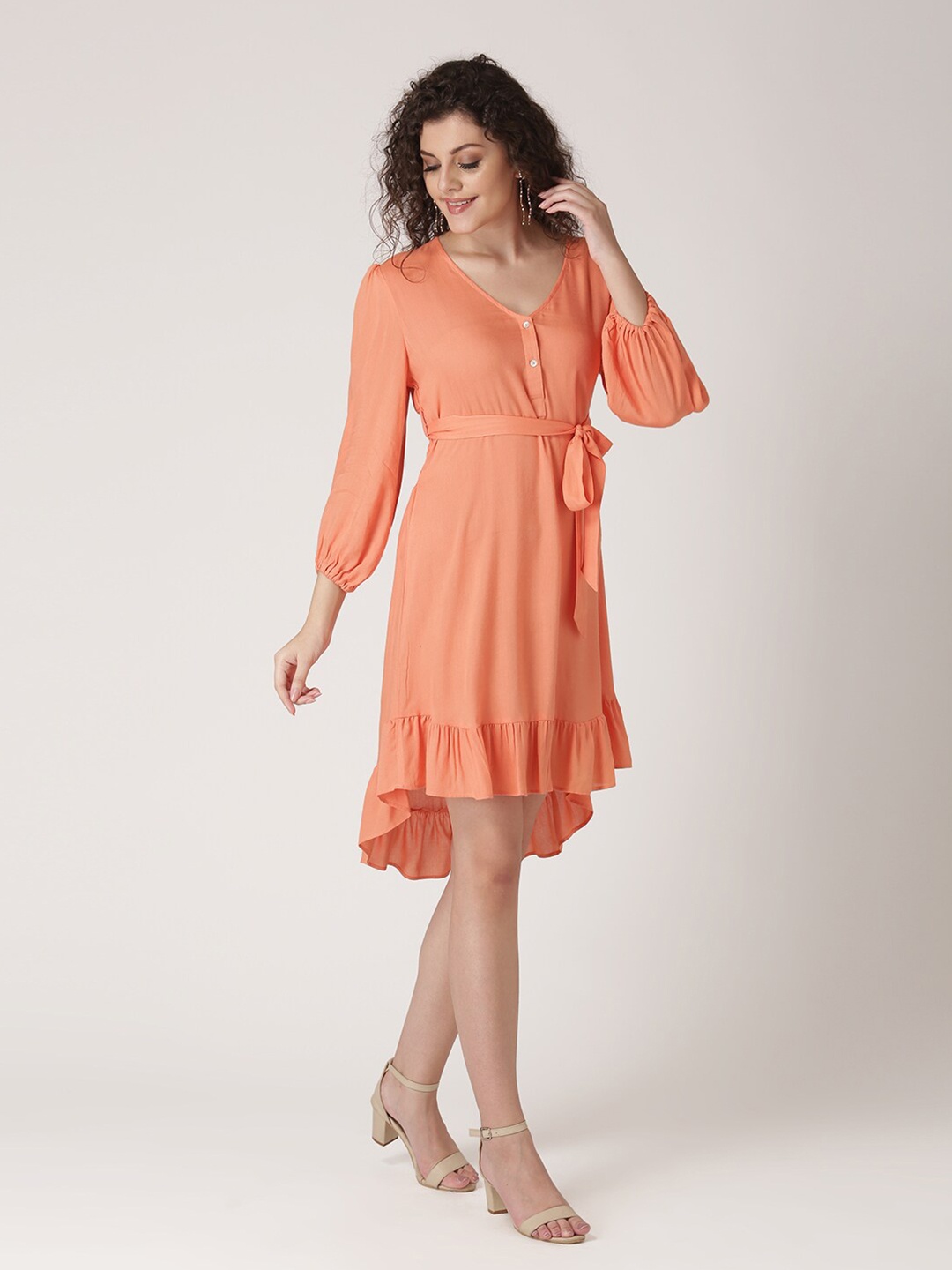 

DressBerry Orange & bellini A-Line Dress