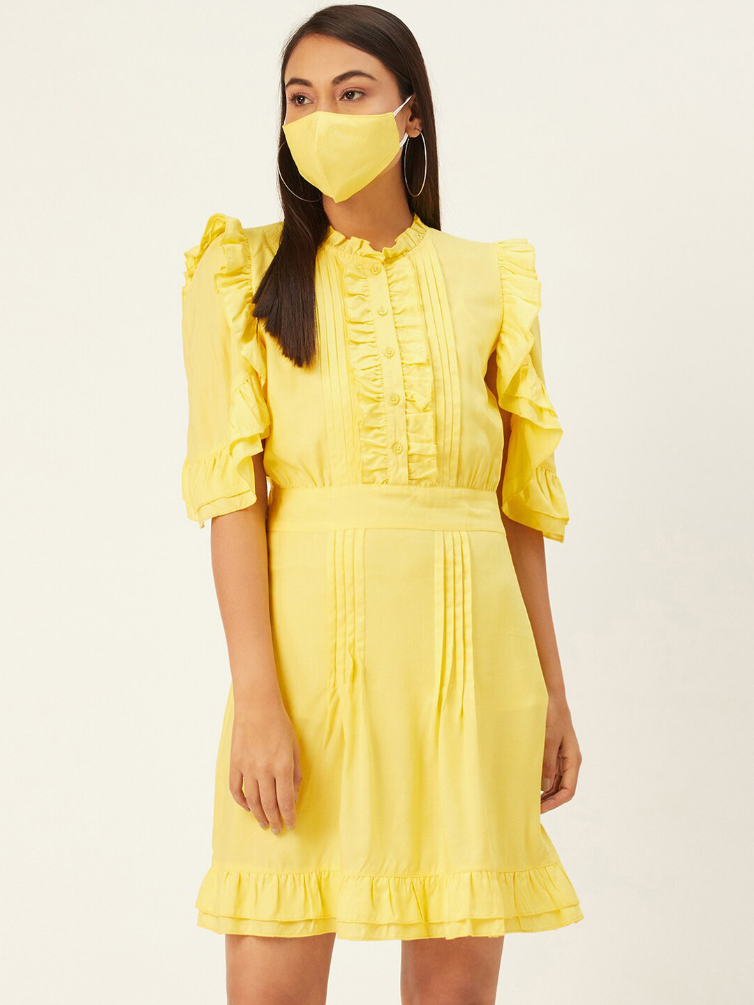 

DressBerry Yellow & french vanilla A-Line Dress