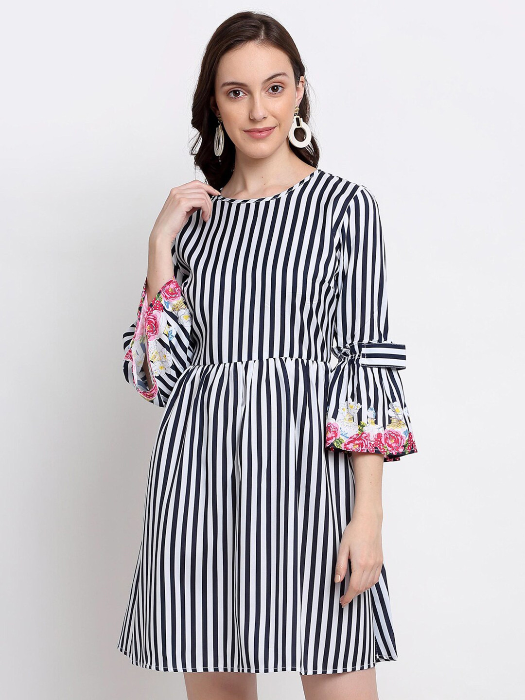 

DressBerry White & pale purple Striped Dress