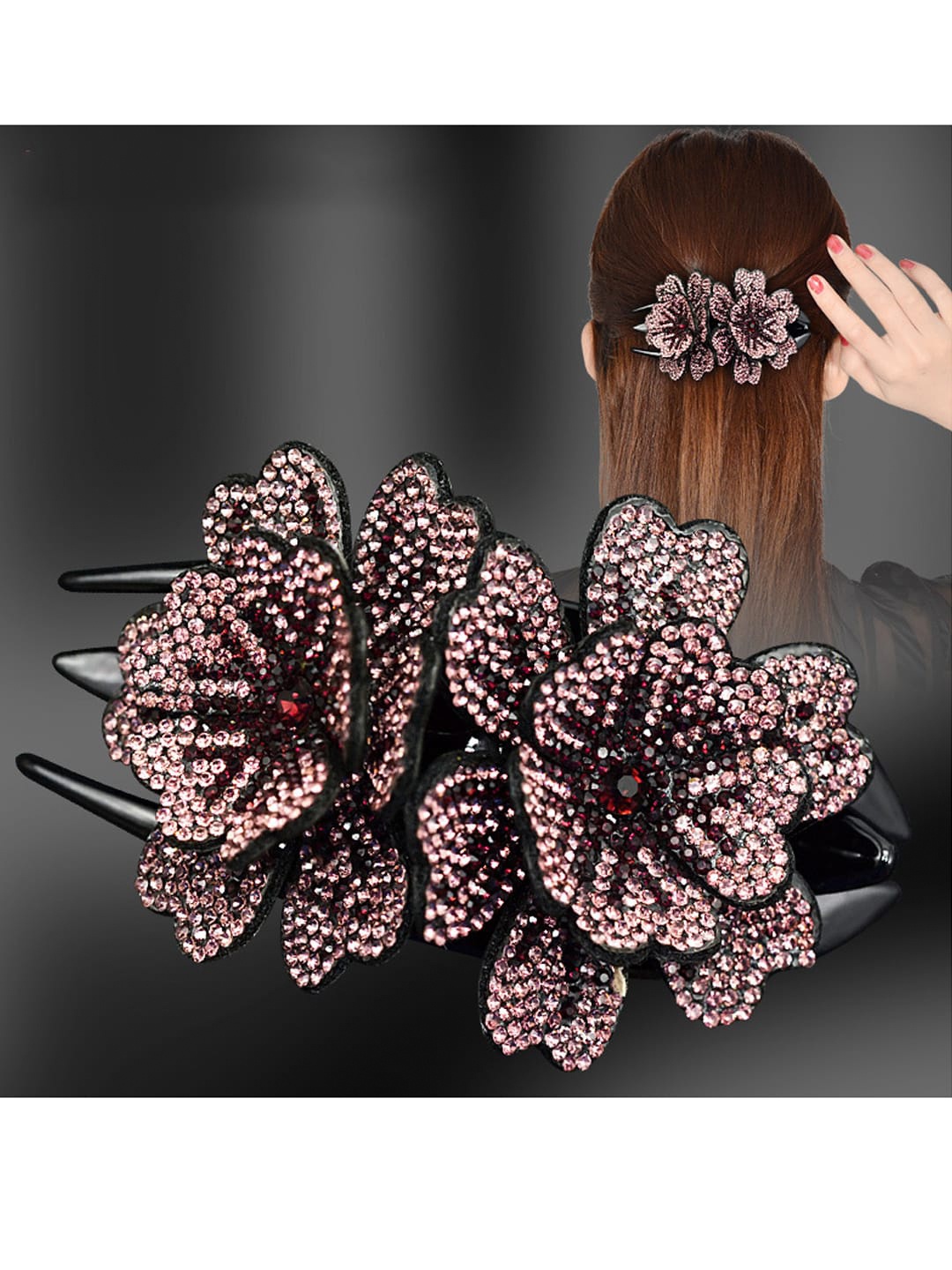 

MIZORRI Women Rose Gold & Black Claw Clip