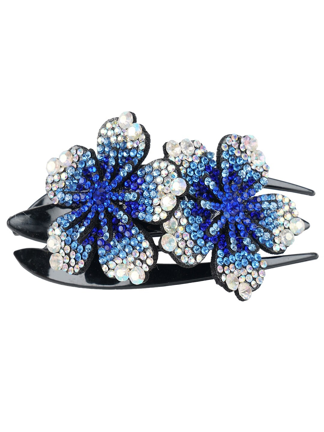 

MIZORRI Women Blue & White Beaded Claw Clip