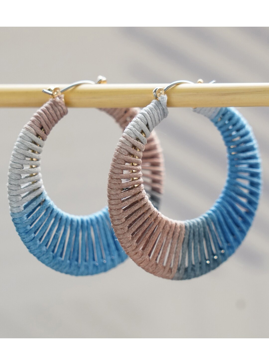 

MIZORRI Blue Contemporary Hoop Earrings