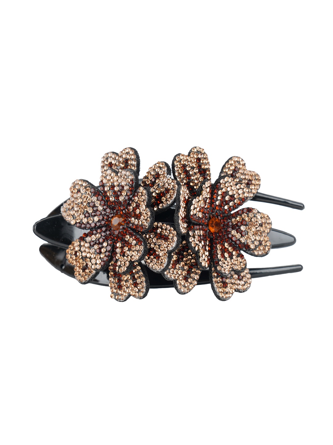 

MIZORRI Women Gold-Toned & Maroon Beaded Claw Clip