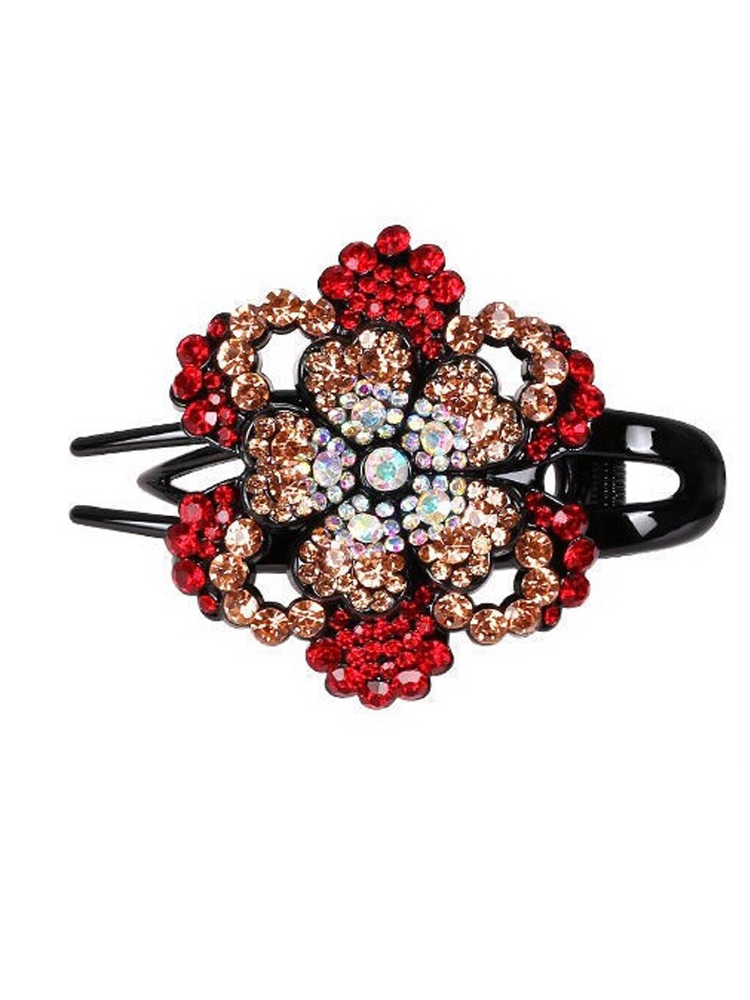 

MIZORRI Women Red & White Beaded Claw Clip