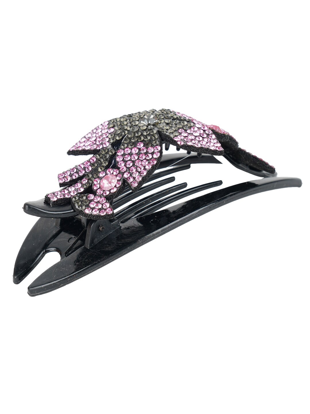 

MIZORRI Women Green & Pink Beaded Claw Clip