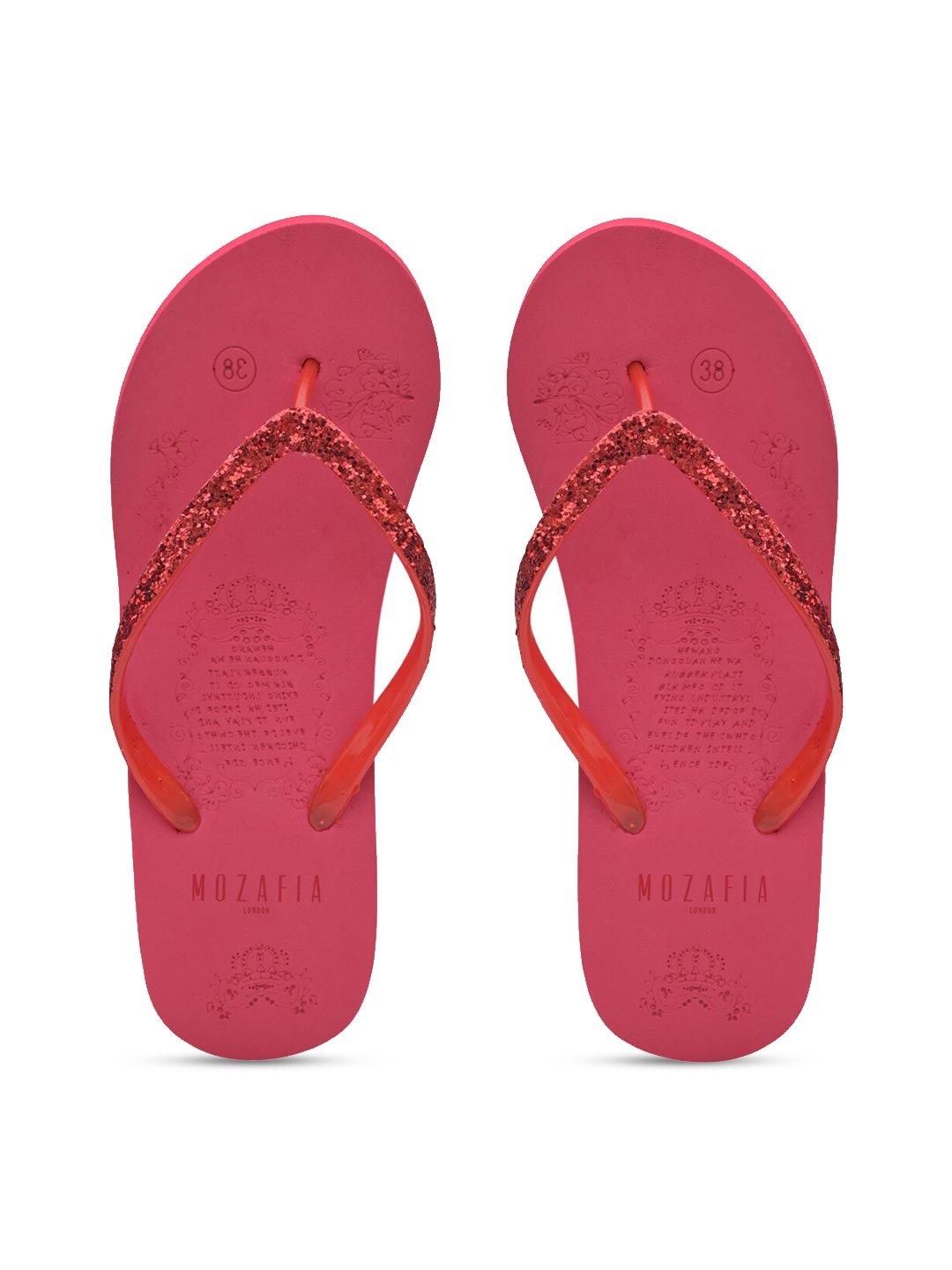 

MOZAFIA Women Pink Rubber Thong Flip-Flops