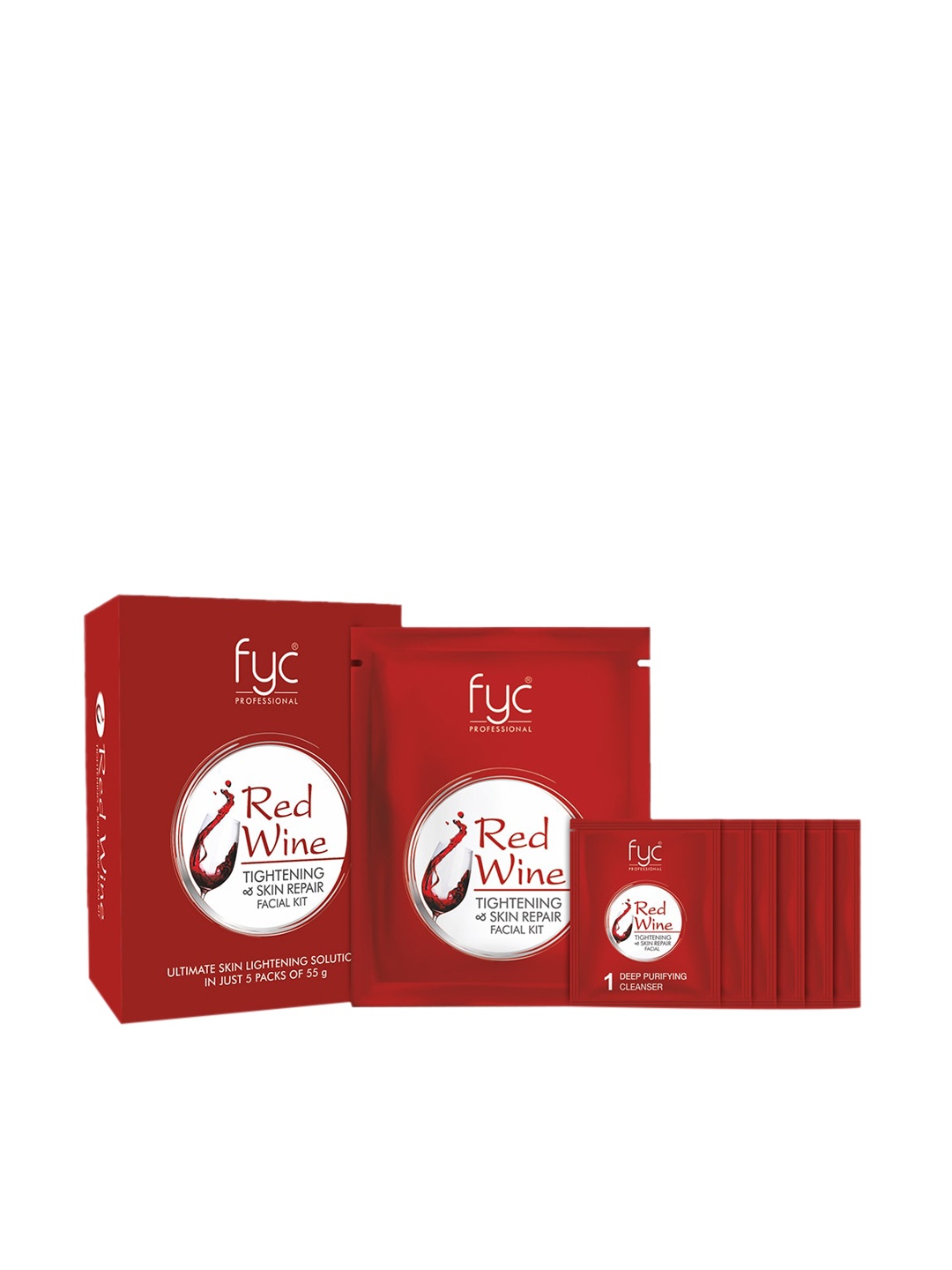 

FYC Professional Ultimate Skin Red Wine Lightening Solution Facial Kit - 55gm, Na