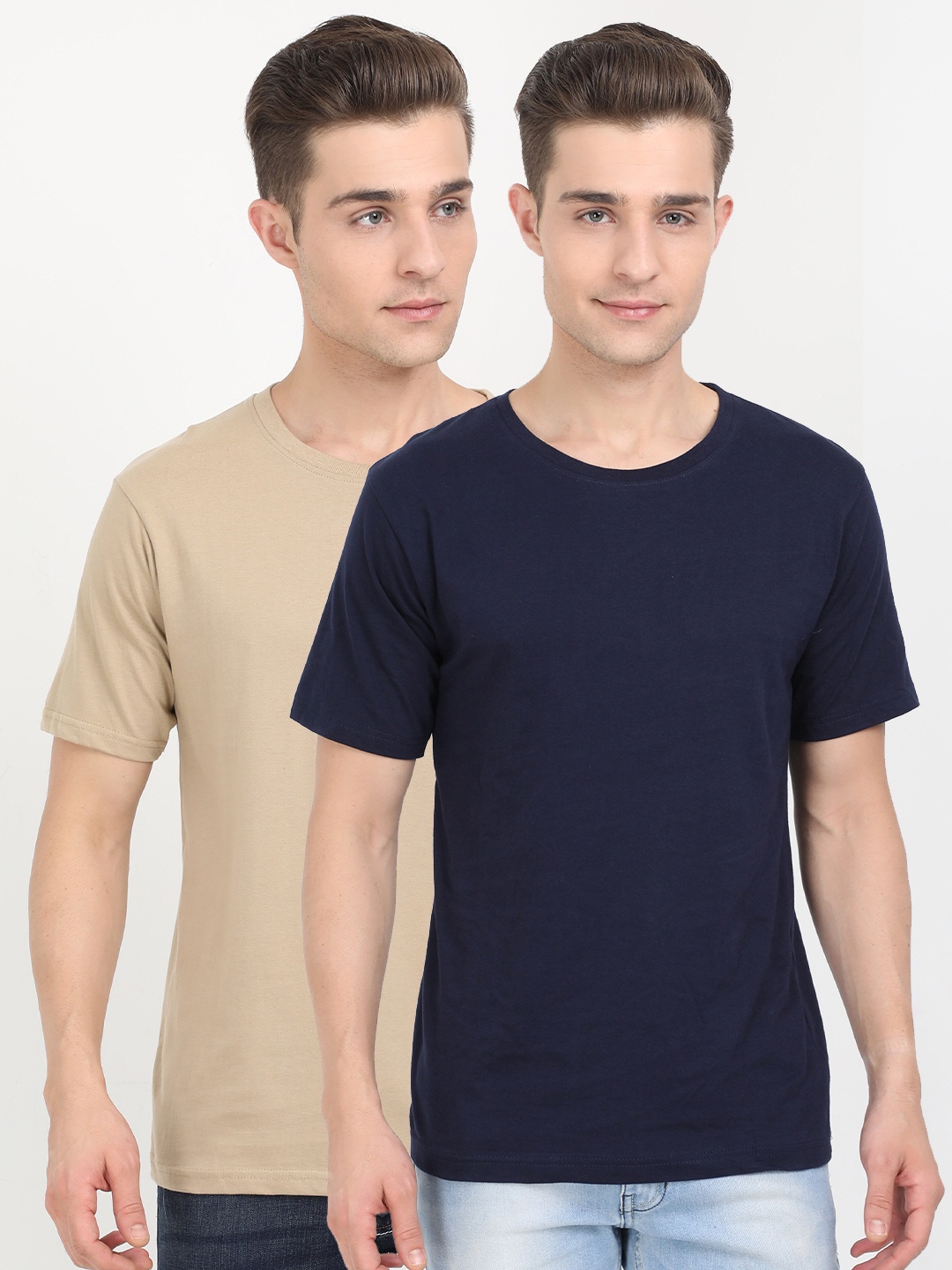 

Fleximaa Men Multicoloured & dark sapphire 2 T-shirt, Multi