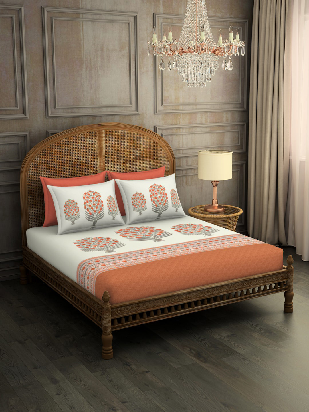 

SPACES Unisex Orange Bedsheets